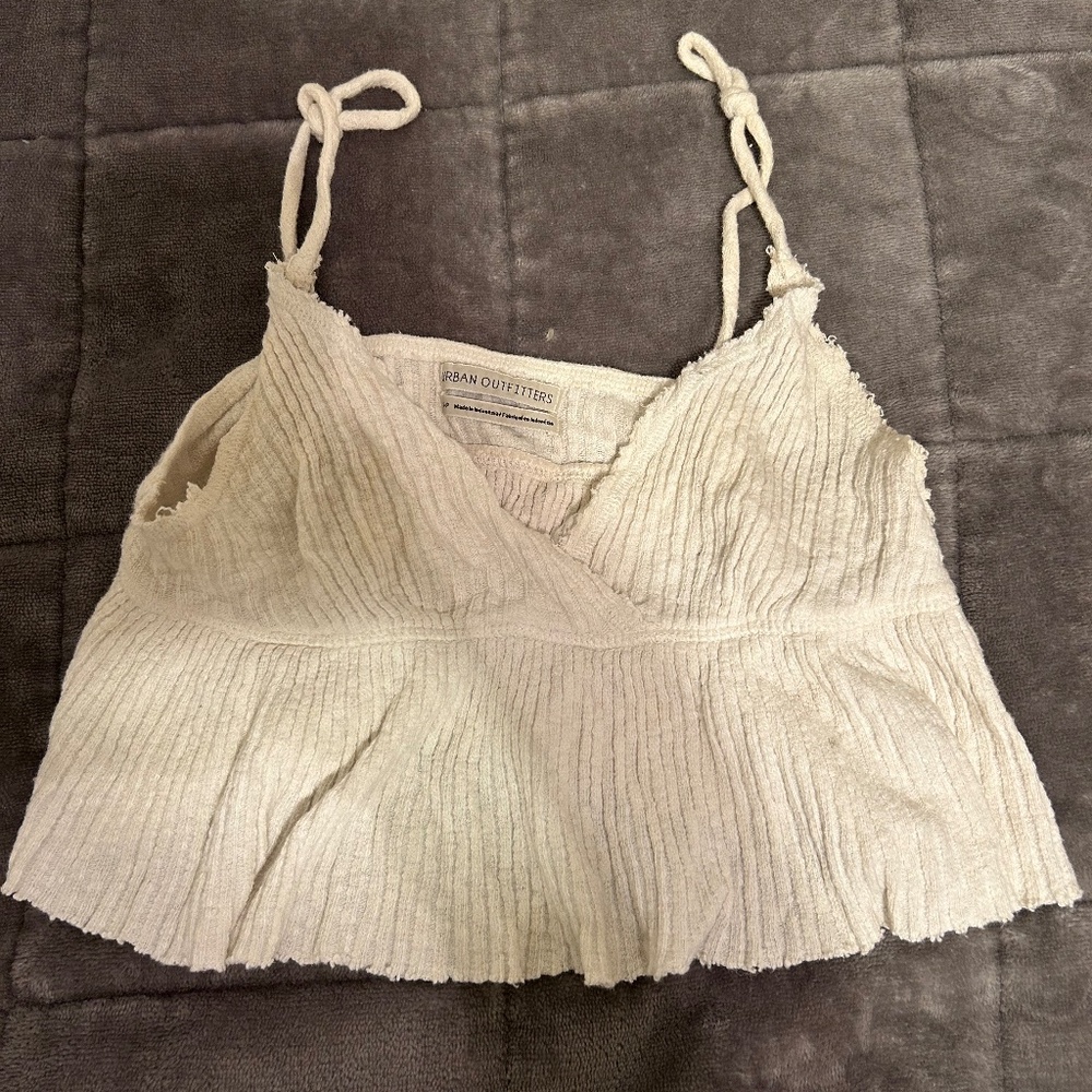 urban outfitters peplum top white ashlyn